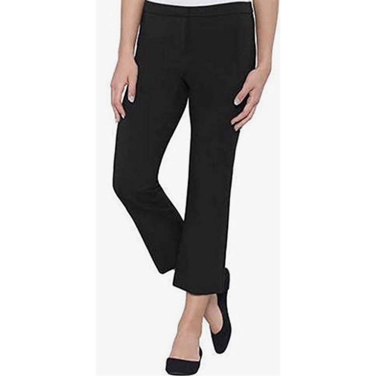 Max And Mia Capri Crop Dress Ponte Legging Pants Womens Large Black Stretch New